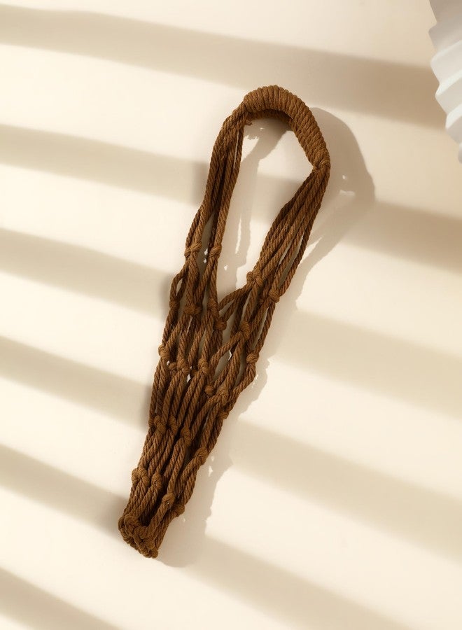 SALTY Macramé Bottle Holder Bag - Brown | Women’s Stylish Shoulder Handbag | Travel & Daily Use | Durable & Fashionable Purse | Lightweight Design Trendy Handbag - Image 2